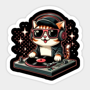 cat dj Sticker